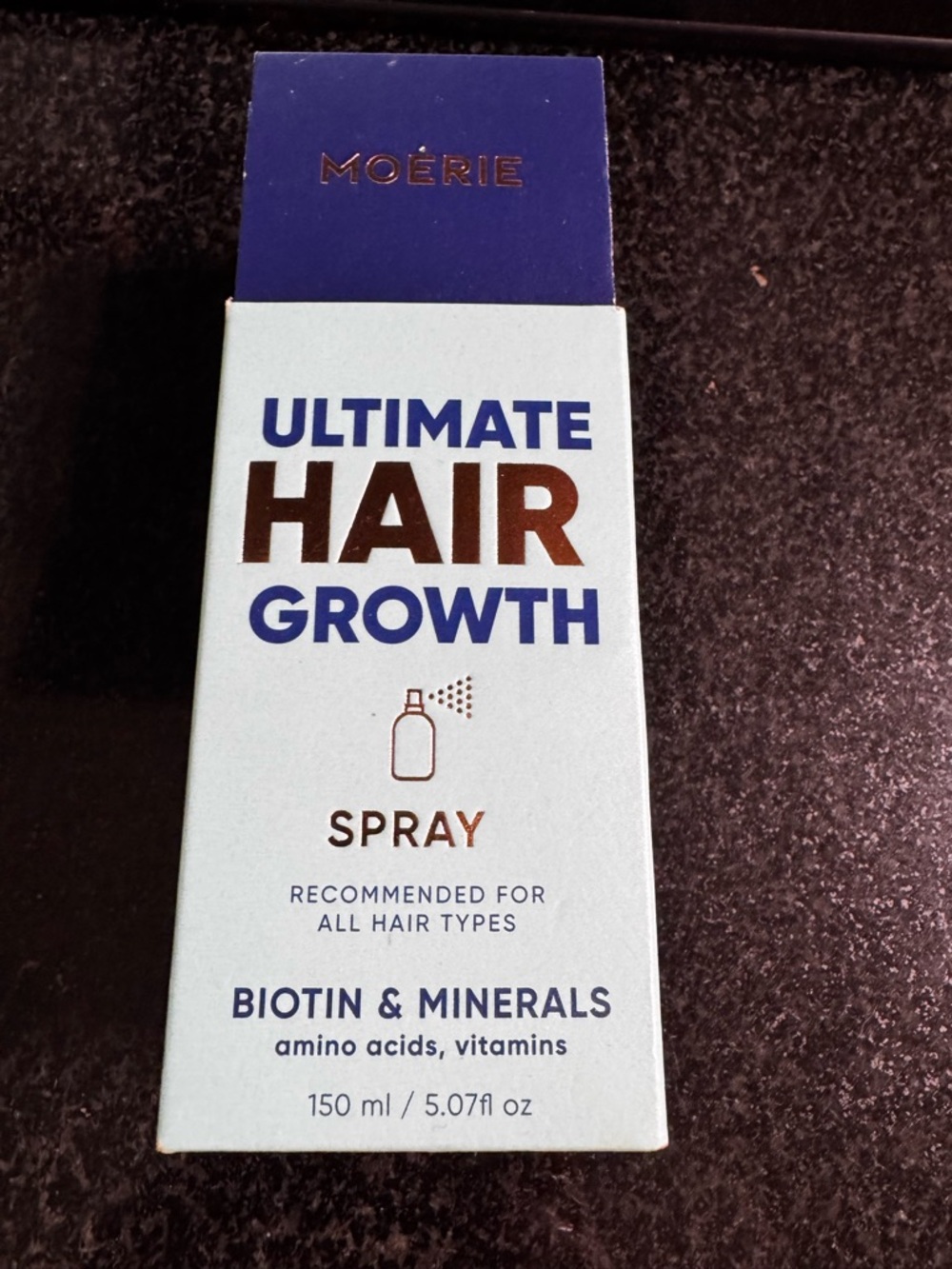 Moerie Ultimate Hair Growth Spray - Light Blue & Navy